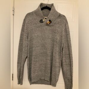 Men’s Grey Pullover Sweater Shawl Neck